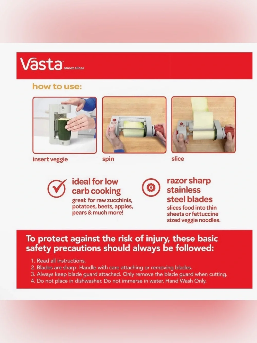 NIB Vasta Veggie & Fruit Sheet Slicer